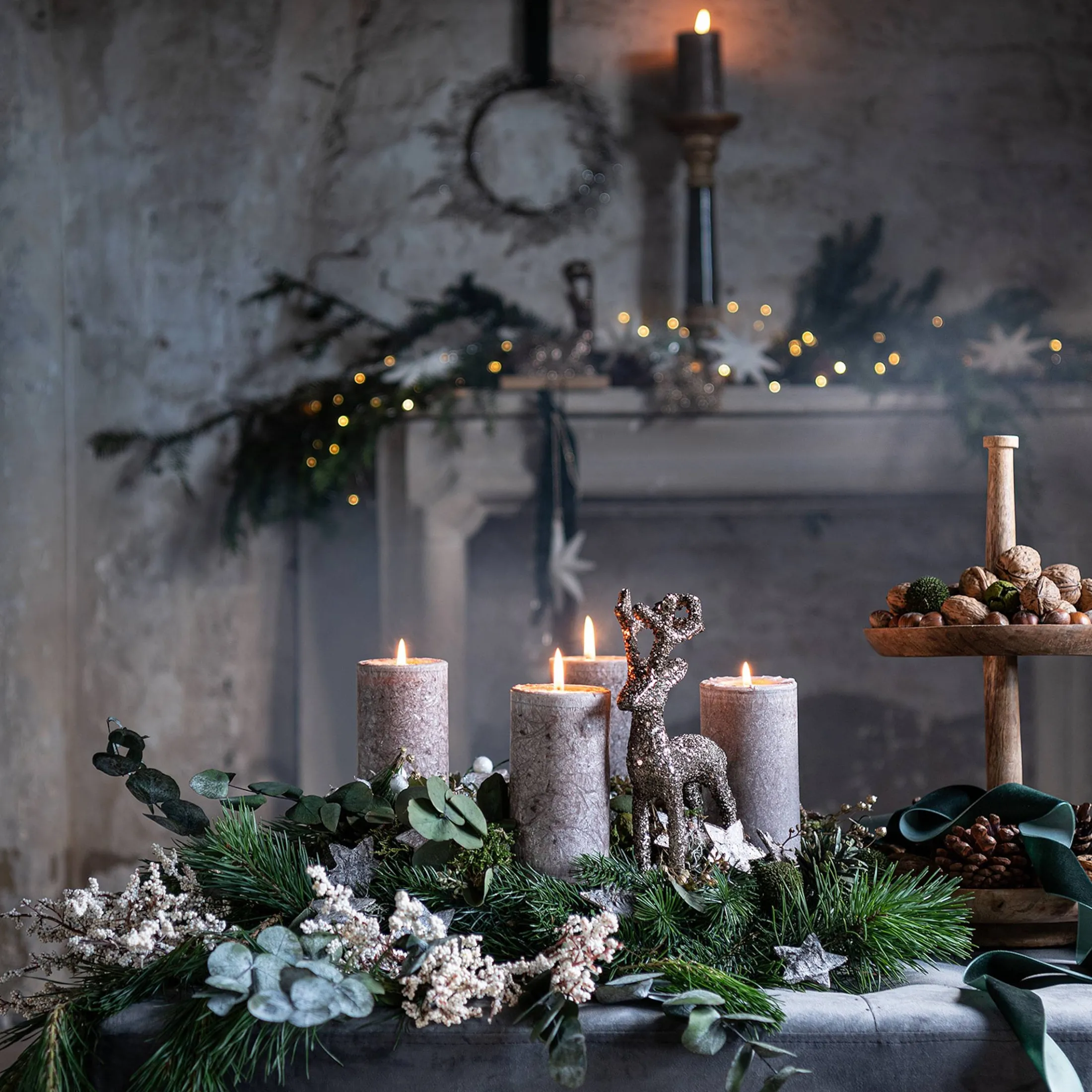 Clearance Depot Deko-Adventskranz-Set Classic Christmas