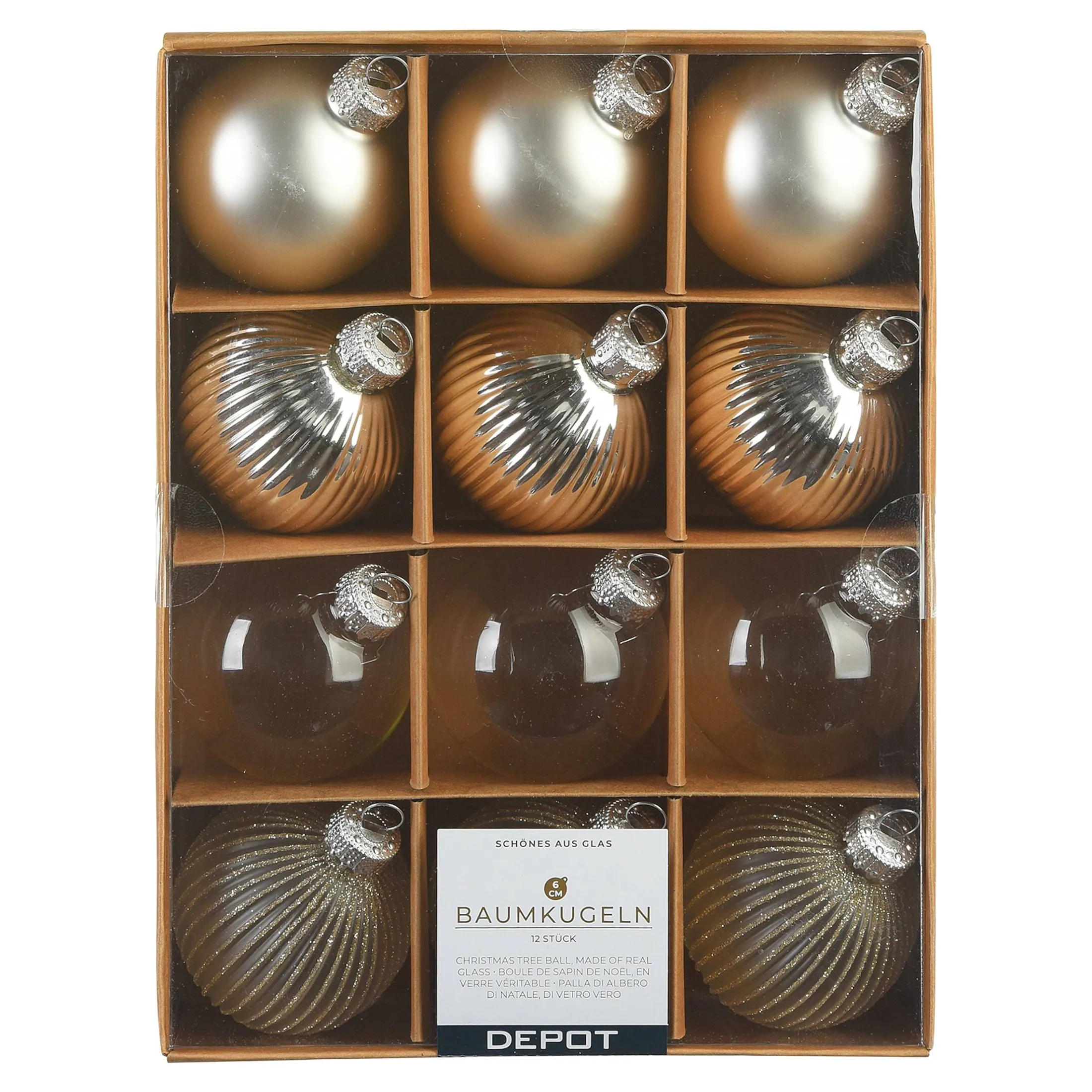 Clearance Depot Deko-Set Weihnachts-Kerzenhalter Golden Glam