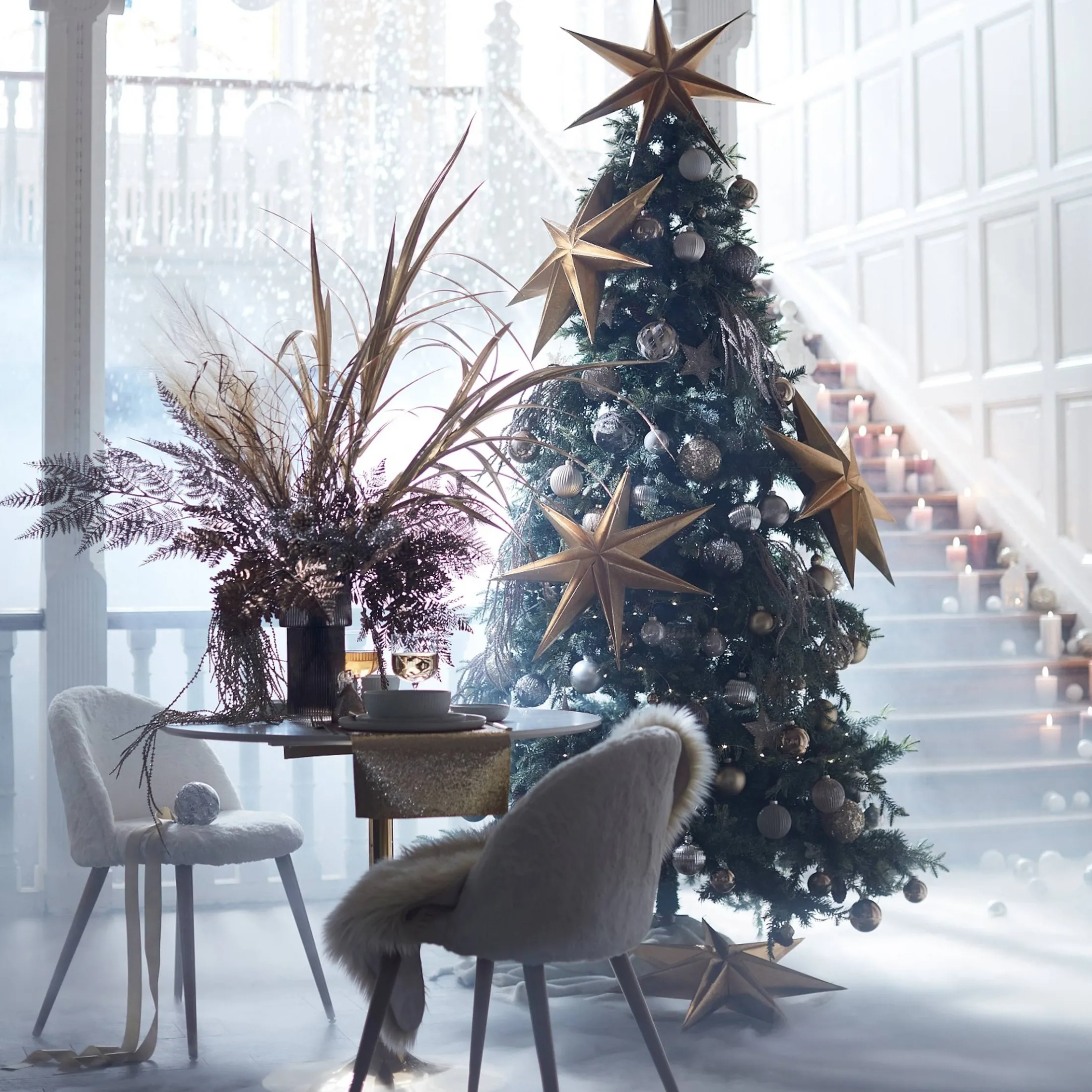 Clearance Depot Deko-Set Weihnachts-Kerzenhalter Golden Glam