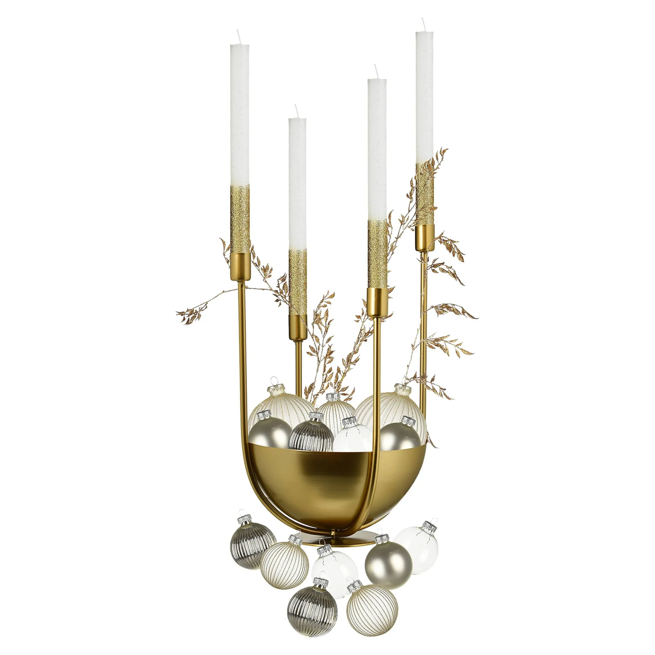 Clearance Depot Deko-Set Weihnachts-Kerzenhalter Golden Glam