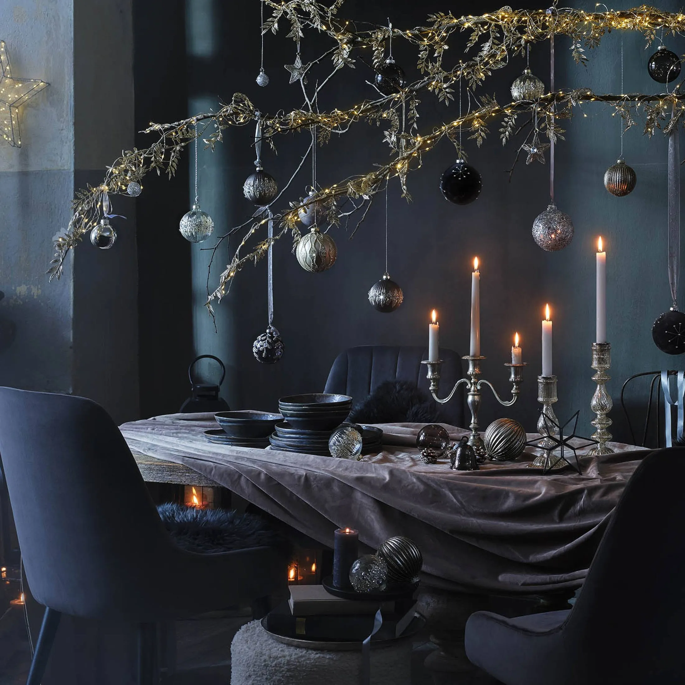 Fashion Depot Deko-Weihnachtstablett Golden Glam