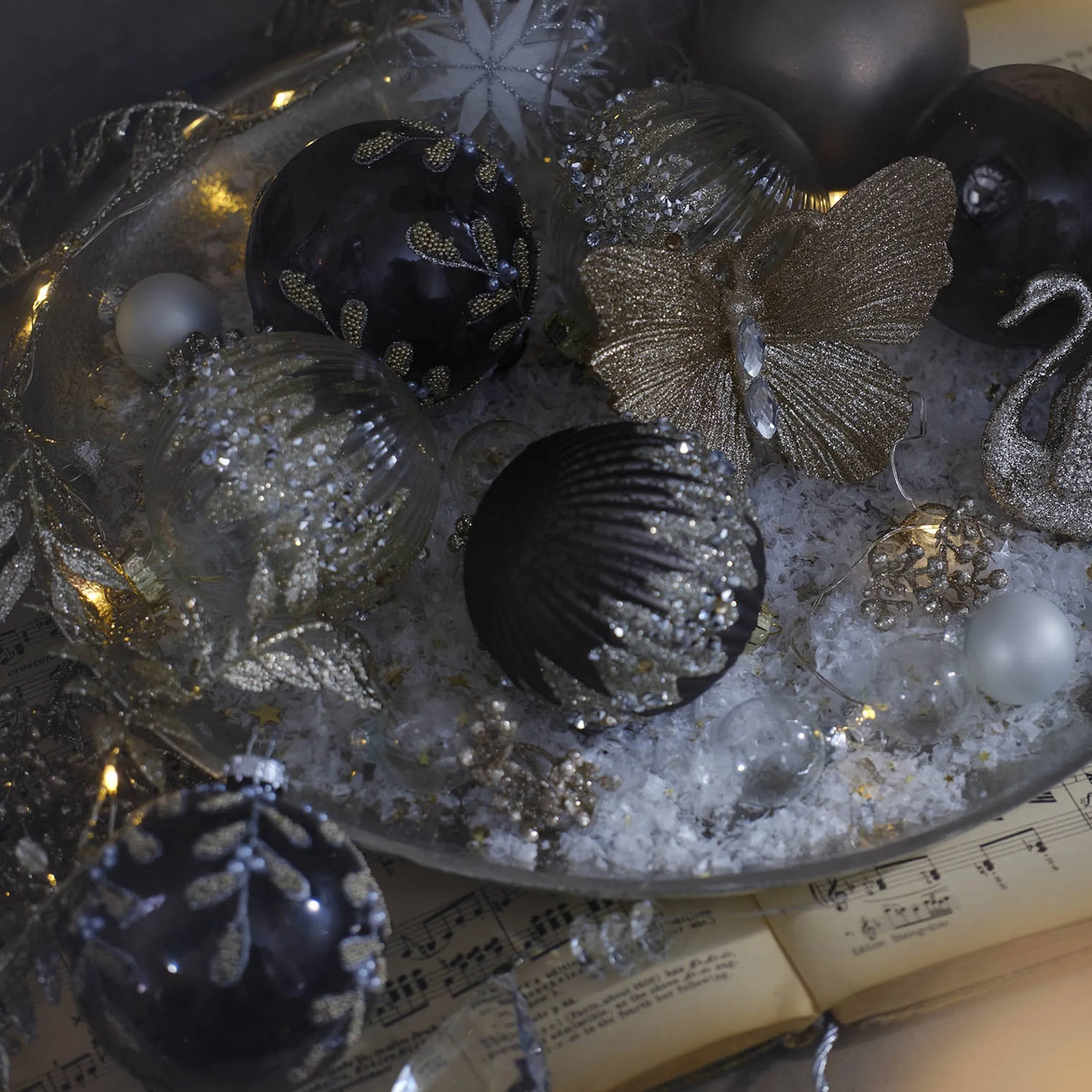 Fashion Depot Deko-Weihnachtstablett Golden Glam