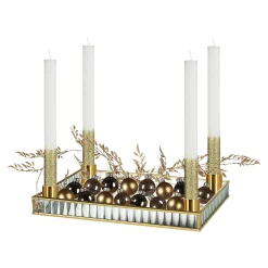 Fashion Depot Deko-Weihnachtstablett Golden Glam