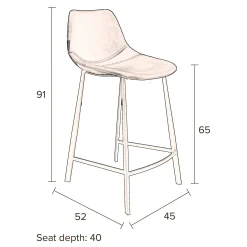 Cheap Depot Dutchbone Samt-Barstuhl Franky