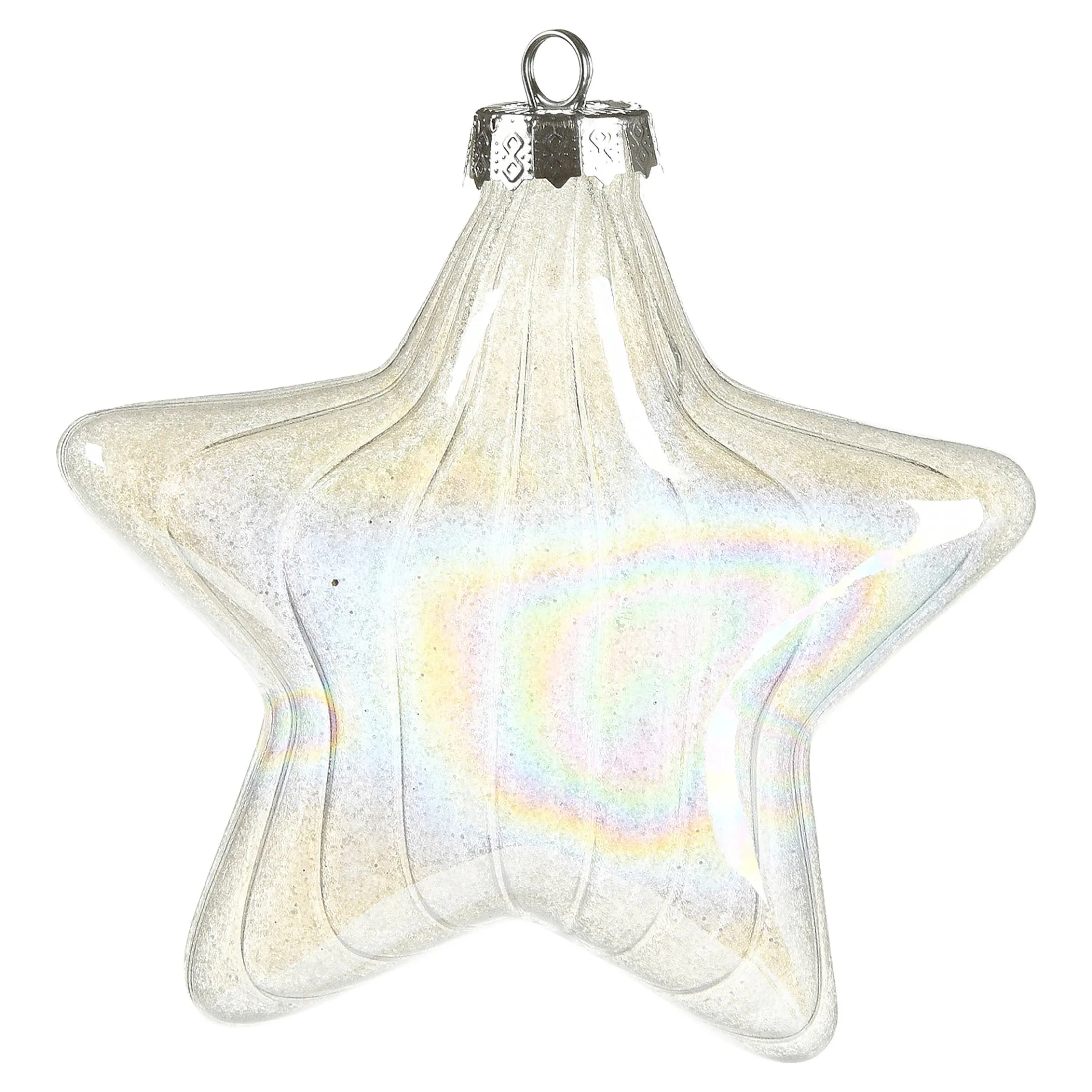 New Depot Glas-Baumschmuck Holo Stern