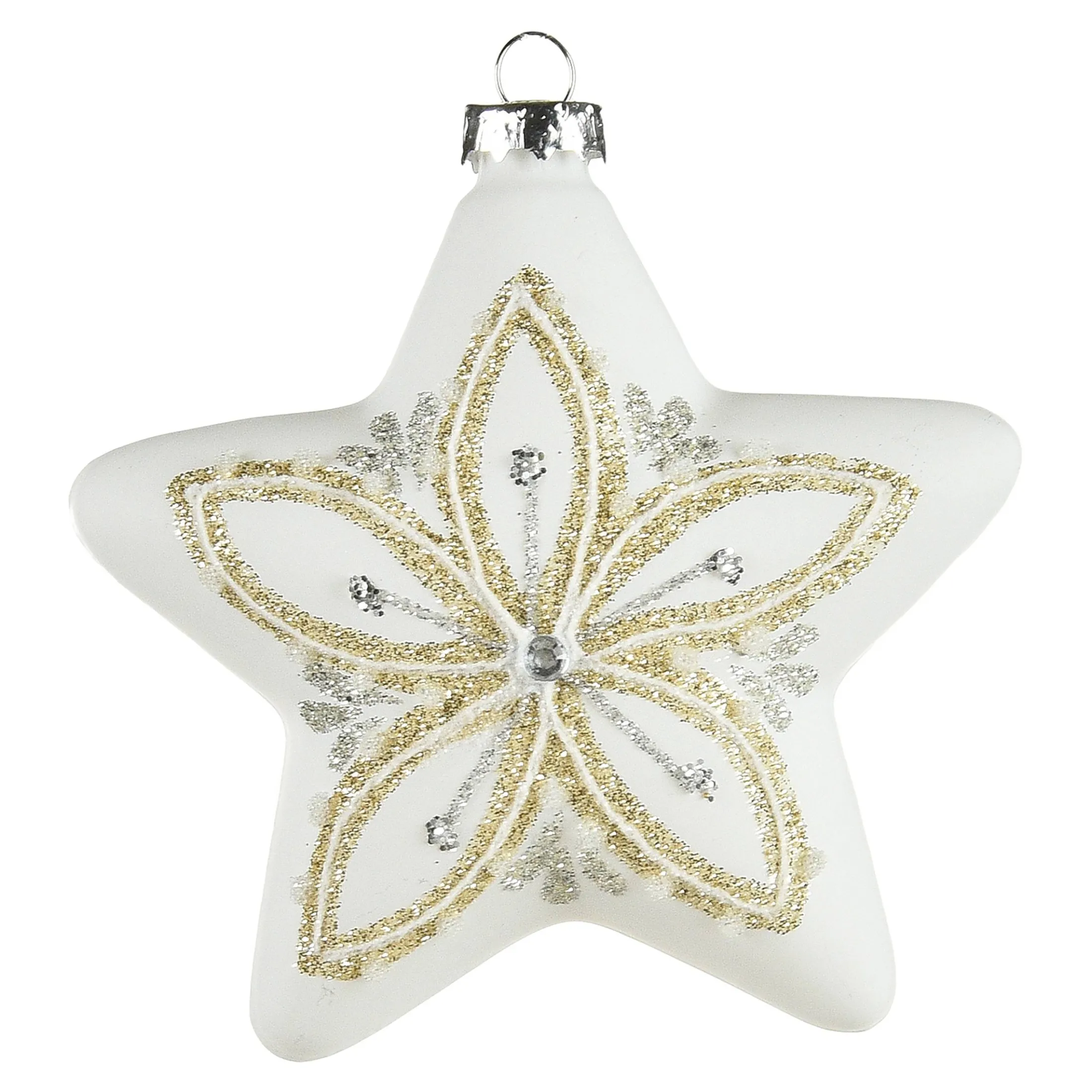 Store Depot Glas-Baumschmuck Stern Schnee