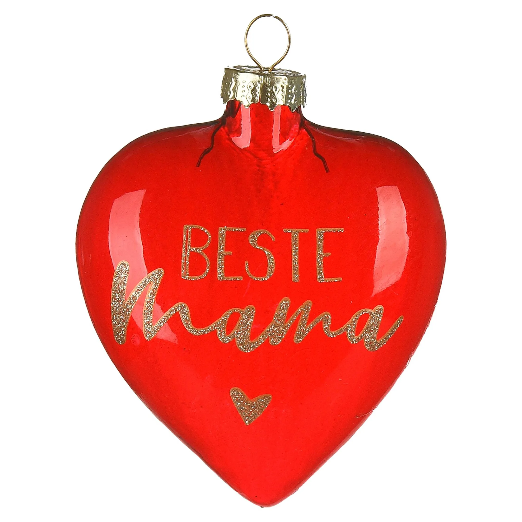 Sale Depot Glas-Baumschmuck-Set Herz Eltern