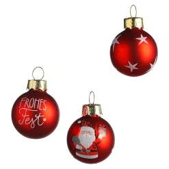 New Depot Glas-Mini-Weihnachtskugel Frohes Fest