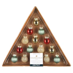 Best Depot Glas-Mini-Weihnachtskugel-Set