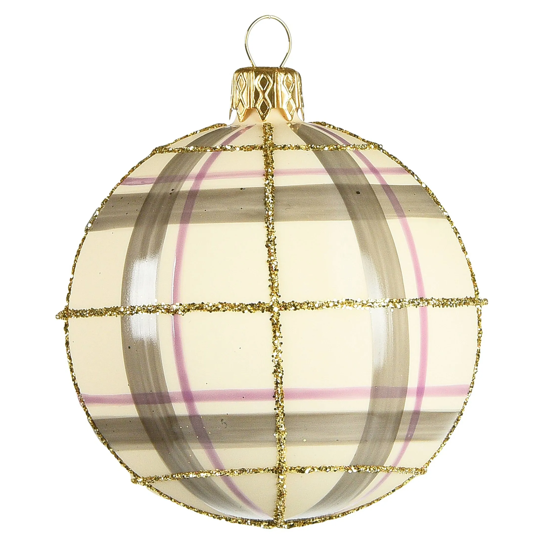 Online Depot Glas-Weihnachtskugel Checkered