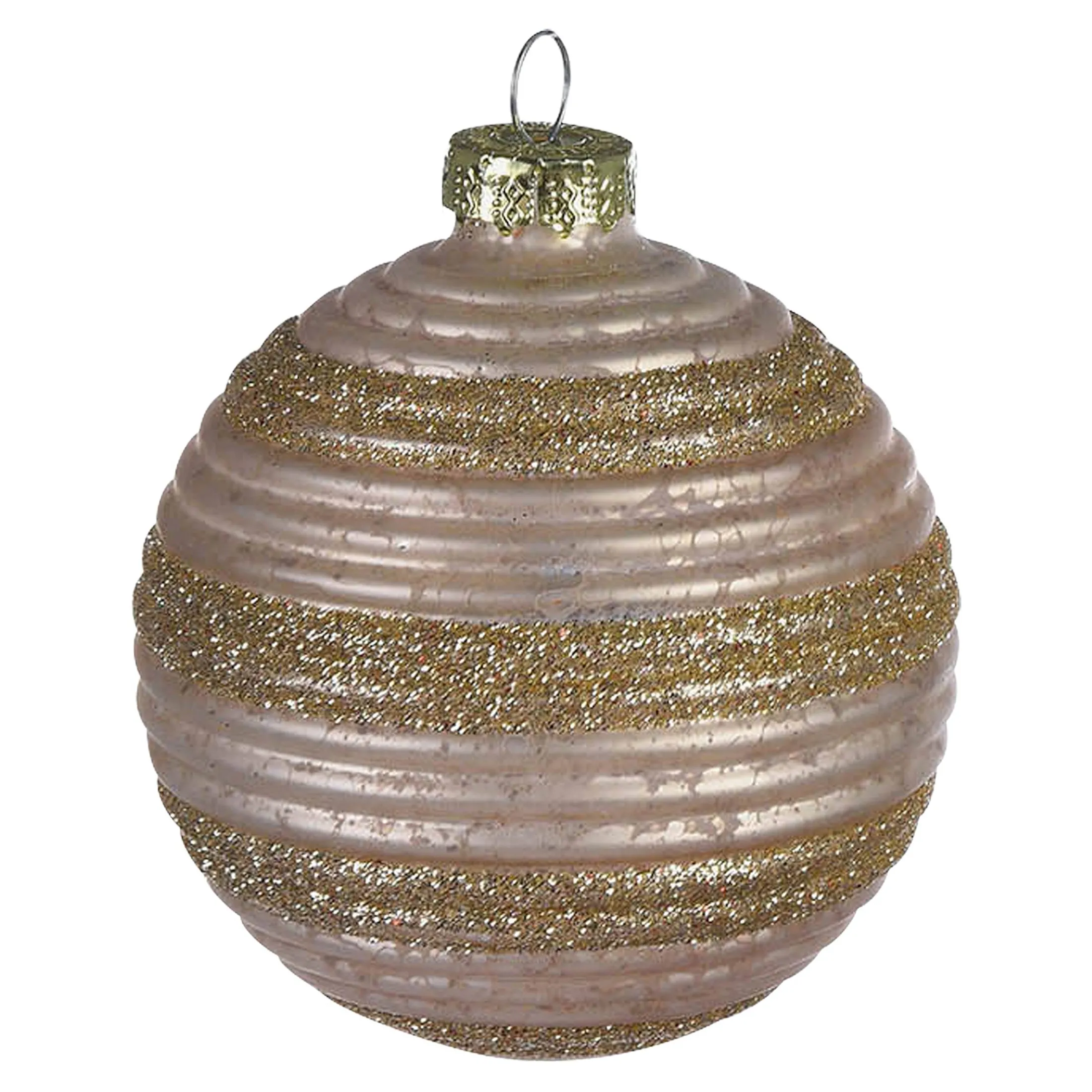 Cheap Depot Glas-Weihnachtskugel Circle Stripes