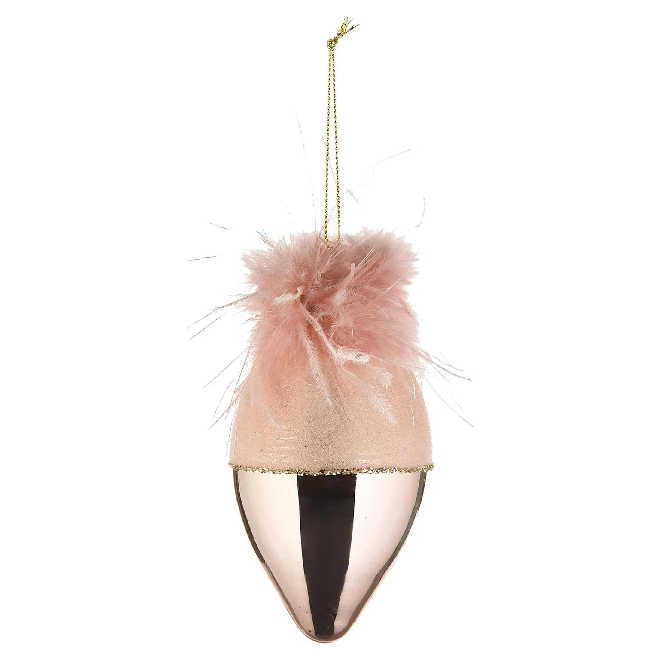 Fashion Depot Glas-Weihnachtskugel Glancy Feather
