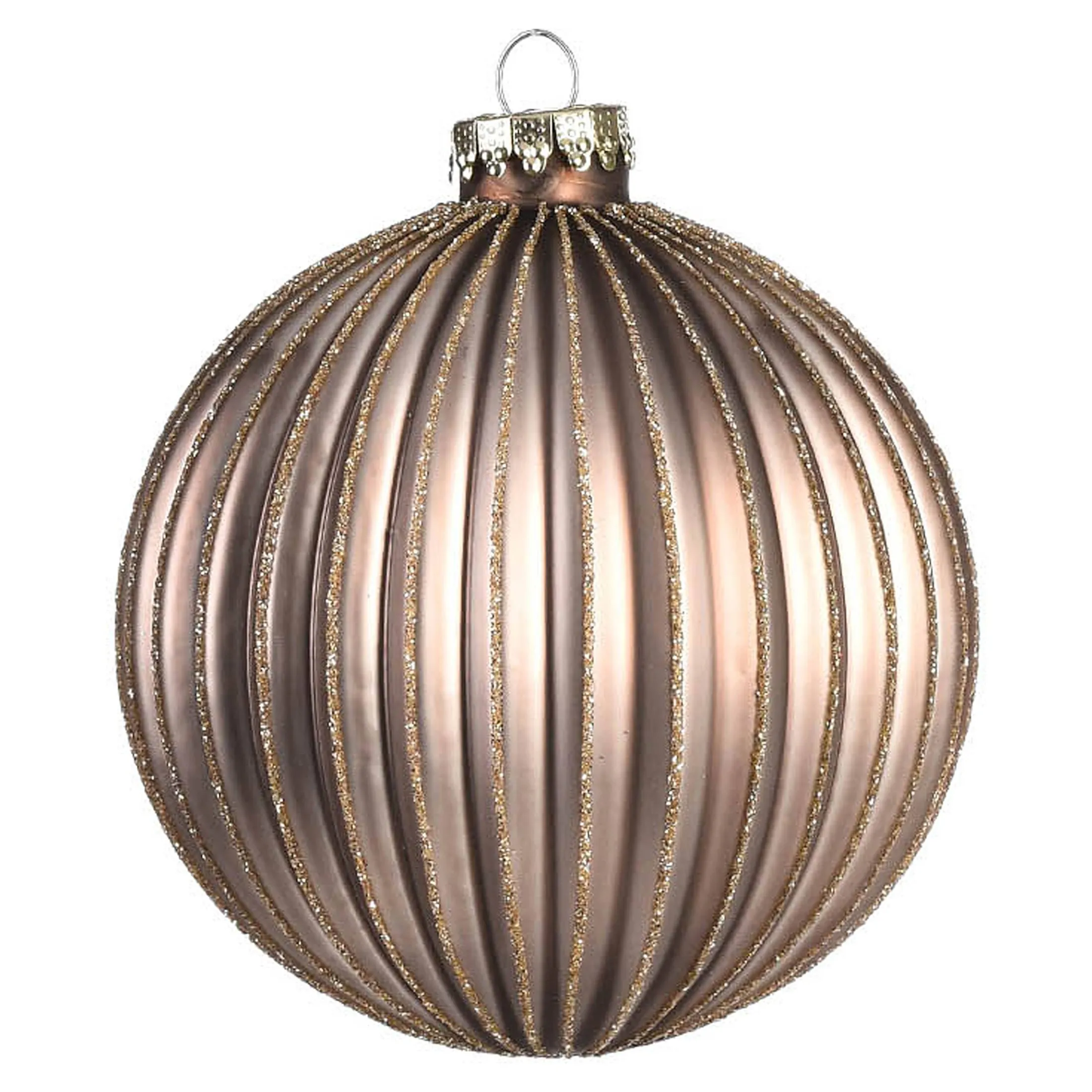 Clearance Depot Glas-Weihnachtskugel Glitterstripe