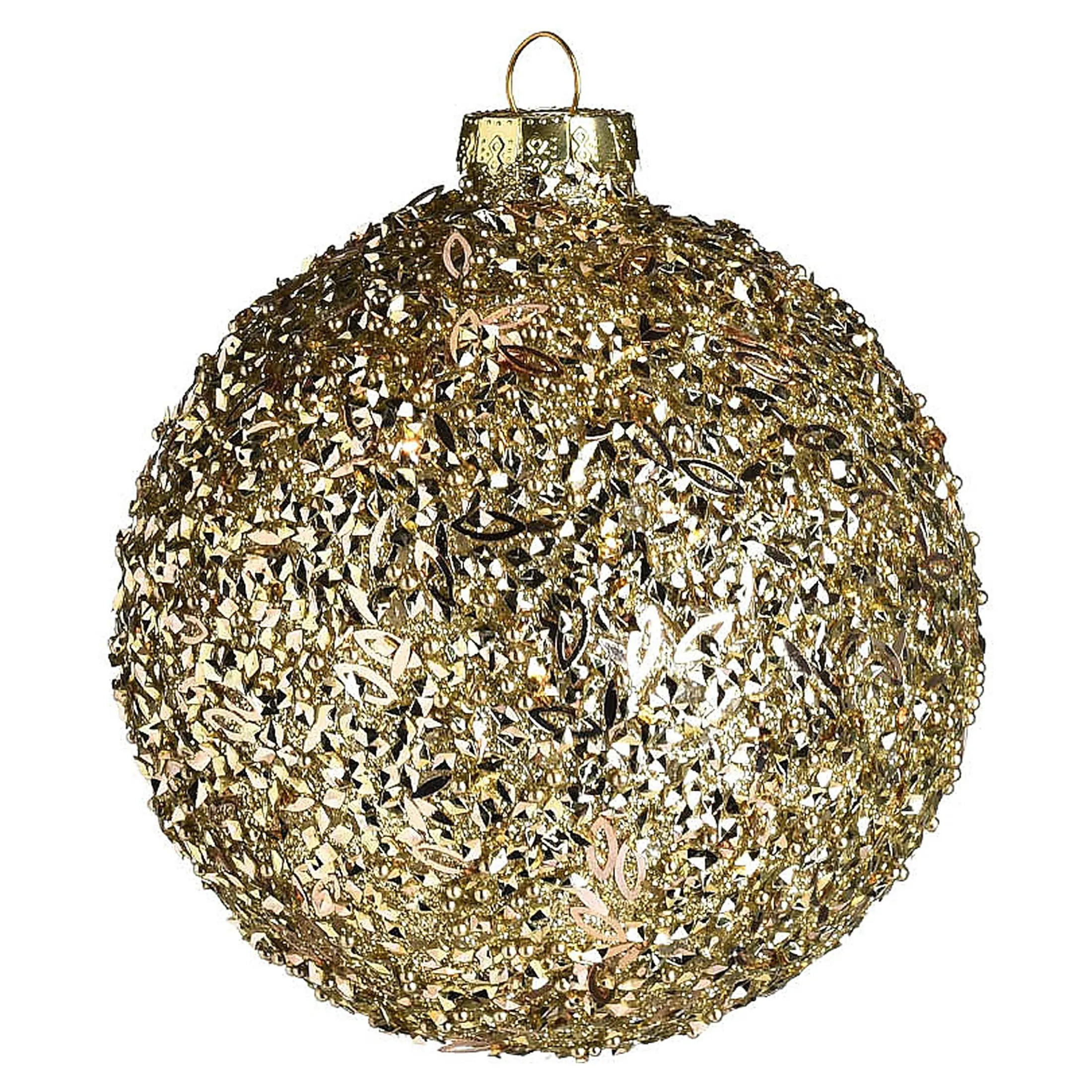 Fashion Depot Glas-Weihnachtskugel Glittergranulat
