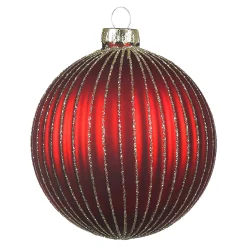 Discount Depot Glas-Weihnachtskugel Glitterstripe
