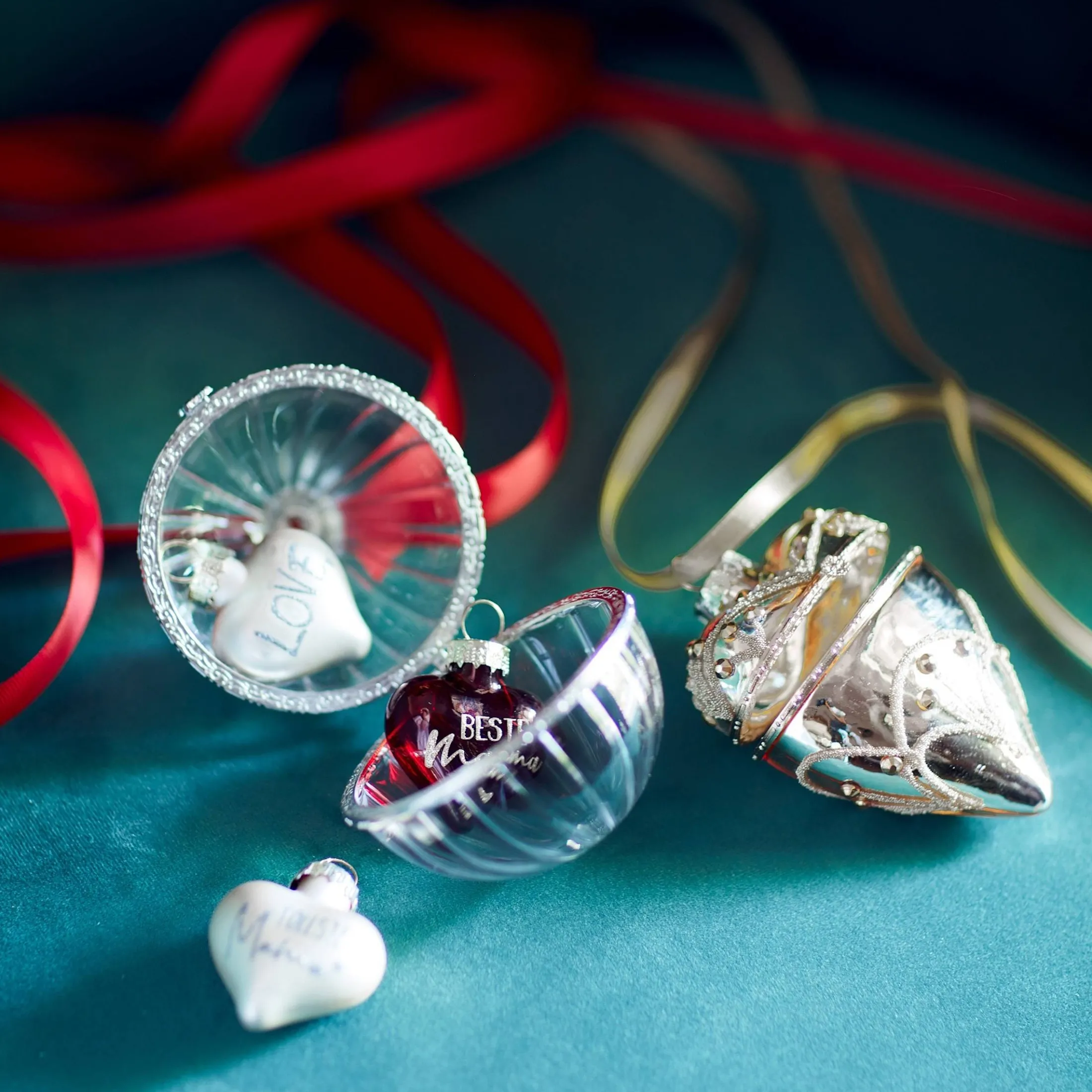 Fashion Depot Glas-Weihnachtskugel Medaillon