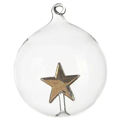 Hot Depot Glas-Weihnachtskugel Stern