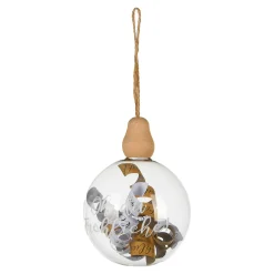 Fashion Depot Glas-Weihnachtskugel Words