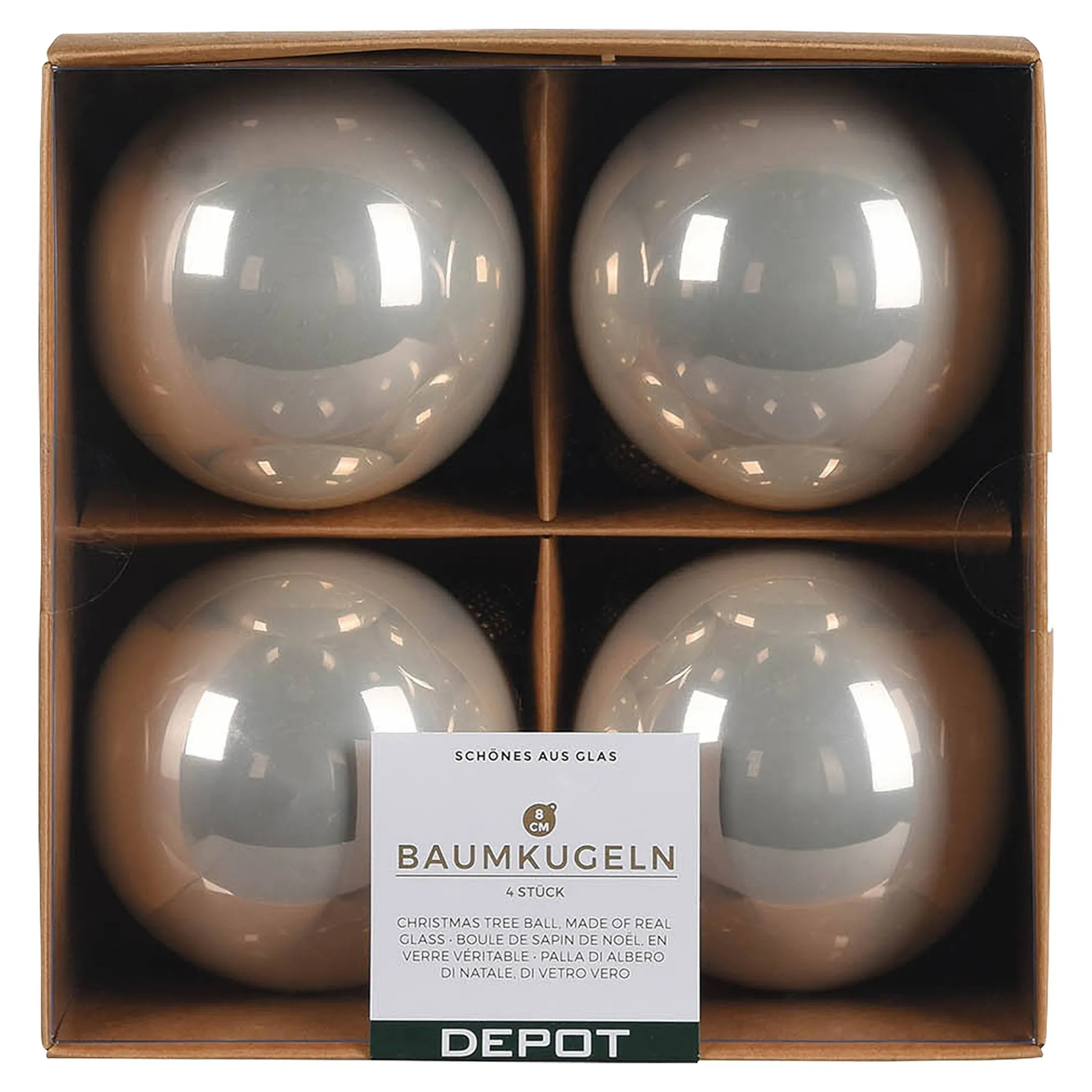 Sale Depot Glas-Weihnachtskugeln Opal