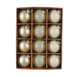 Outlet Depot Glas-Weihnachtskugel-Set Glimmermix