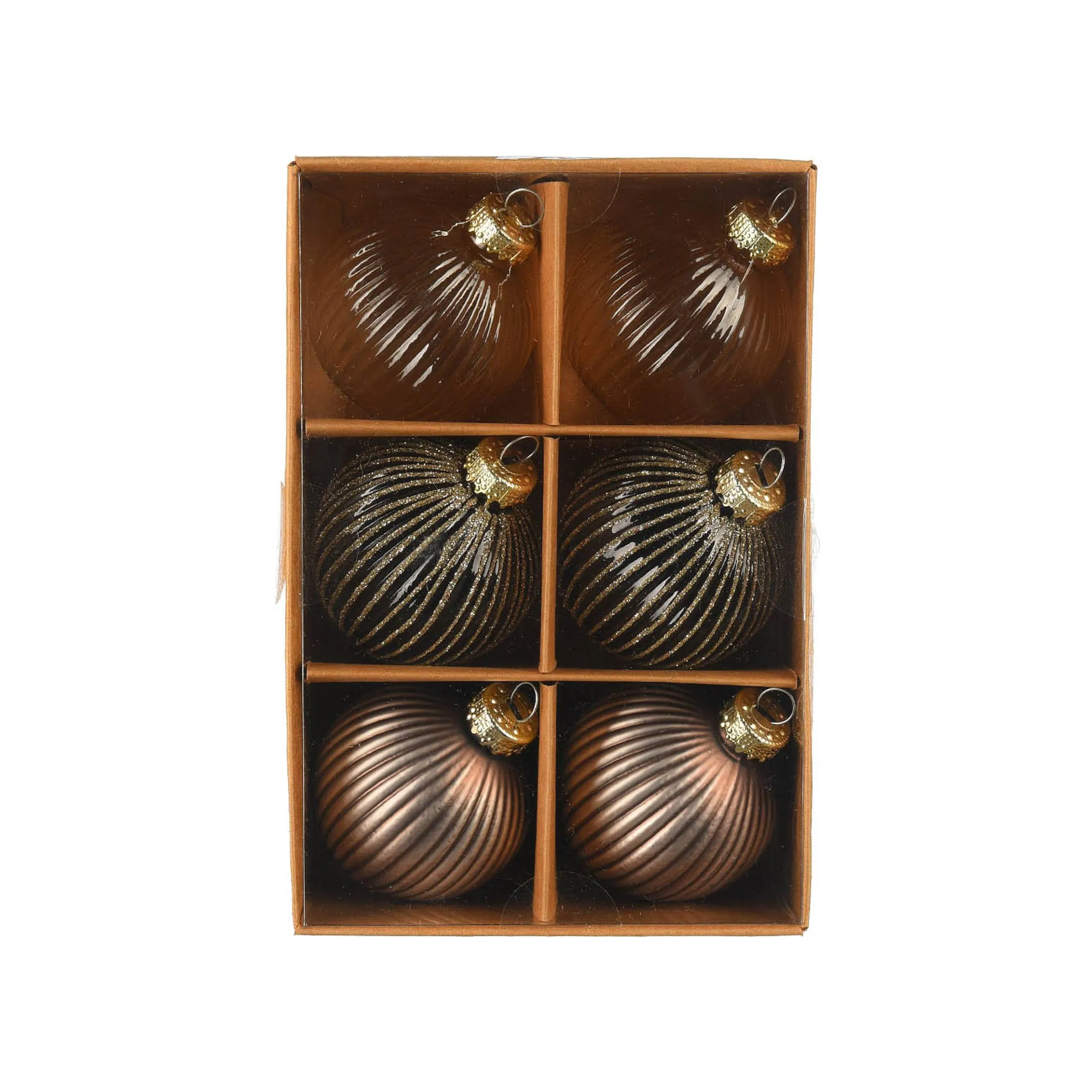 Clearance Depot Glas-Weihnachtskugel-Set Rille
