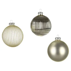 Discount Depot Glas-Weihnachtskugel-Set Rille