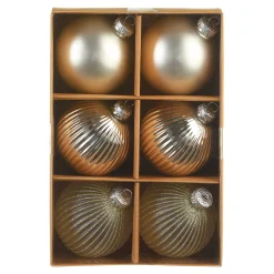 Discount Depot Glas-Weihnachtskugel-Set Rille