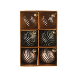 Discount Depot Glas-Weihnachtskugel-Set Rille