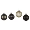 Fashion Depot Glas-Weihnachtskugel-Set Rille