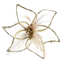 Store Depot Glitzer-Deko-Blume Organza Auf Clip