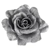 New Depot Glitzer-Kunstblume Rose Auf Clip