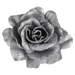 New Depot Glitzer-Kunstblume Rose Auf Clip
