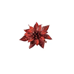 Cheap Depot Glitzer-Kunstblume Weihnachtsstern Auf Clip