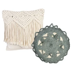 Fashion Depot Kissen-Set Jute & Makramee