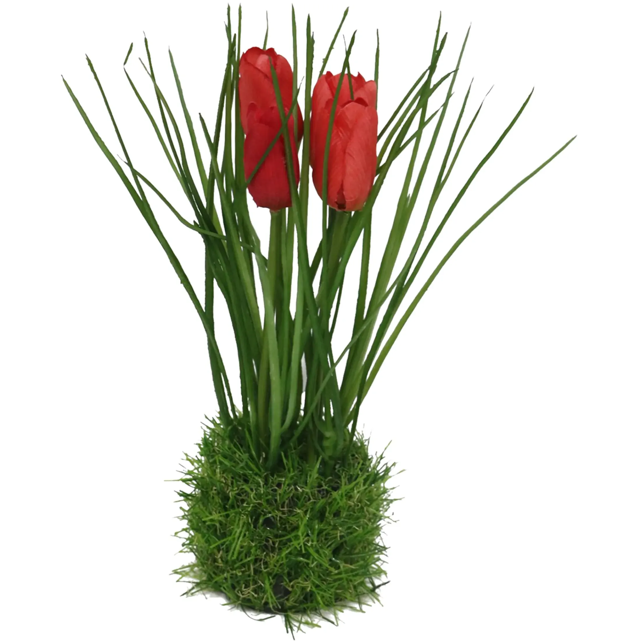 Depot Kunstpflanzen>Kunstblume Tulpe Im Grasball