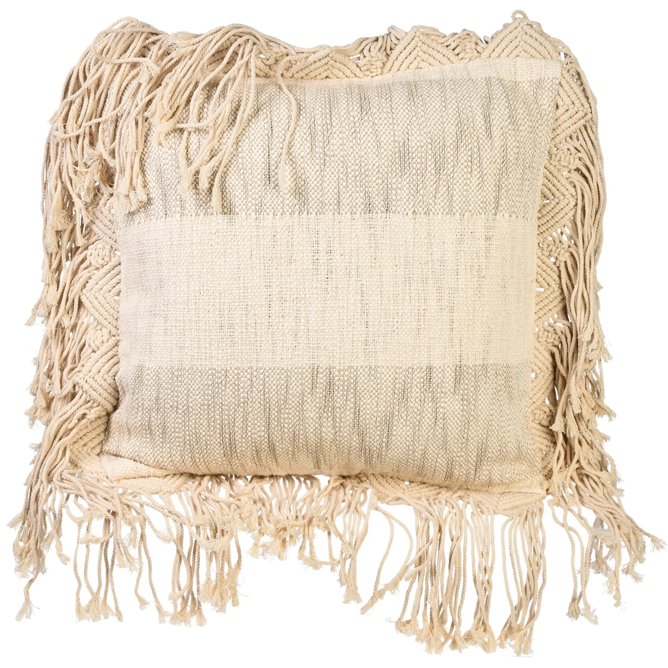 Depot Kissen>Makramee-Kissenhulle Stripe