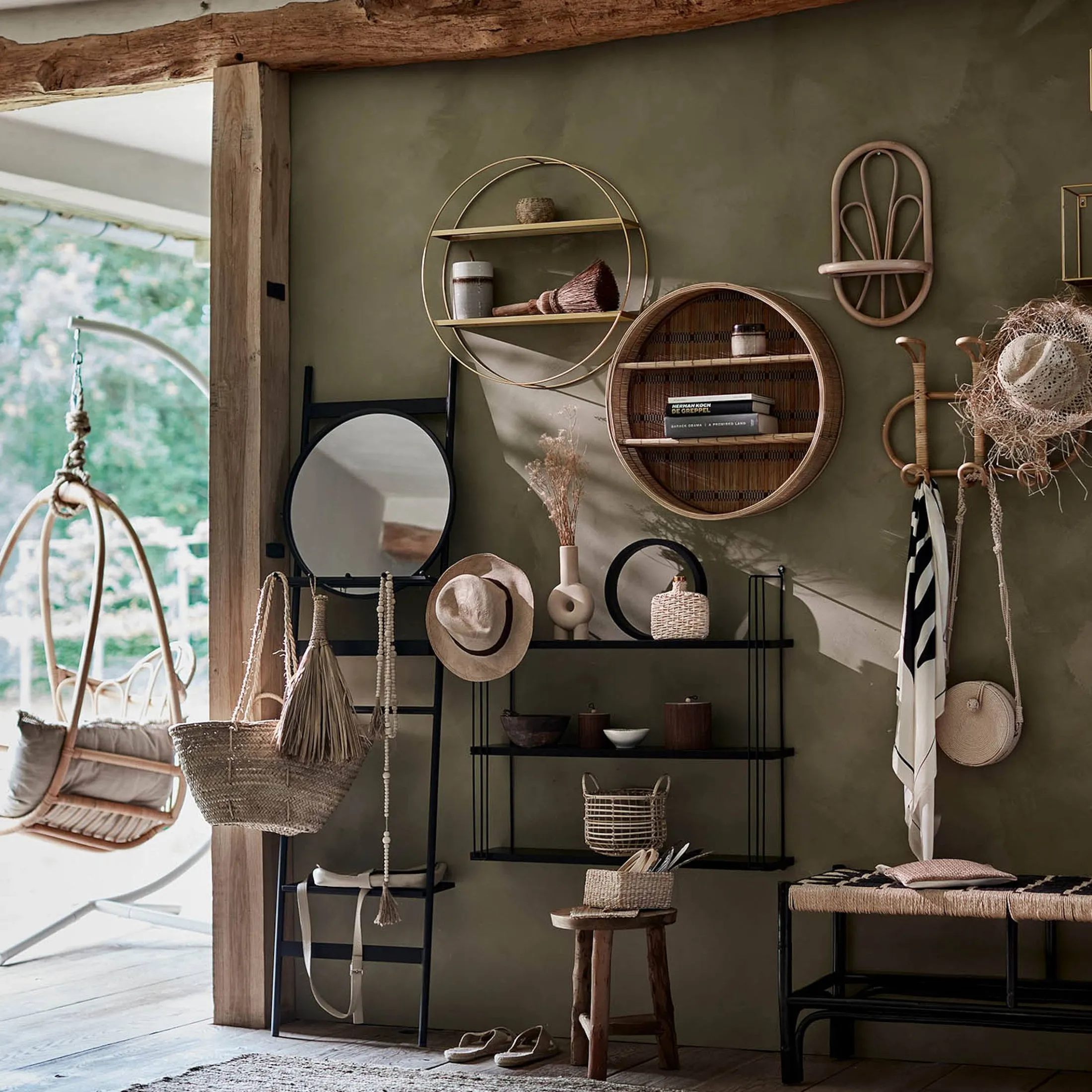 Shop Depot Rattan-Wandgarderobe Flora