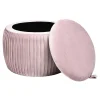 Best Depot Samt-Pouf Agnes Mit Stauraum