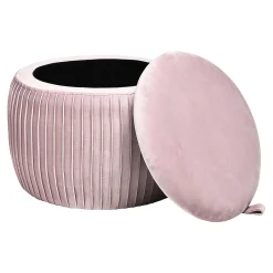 Best Depot Samt-Pouf Agnes Mit Stauraum