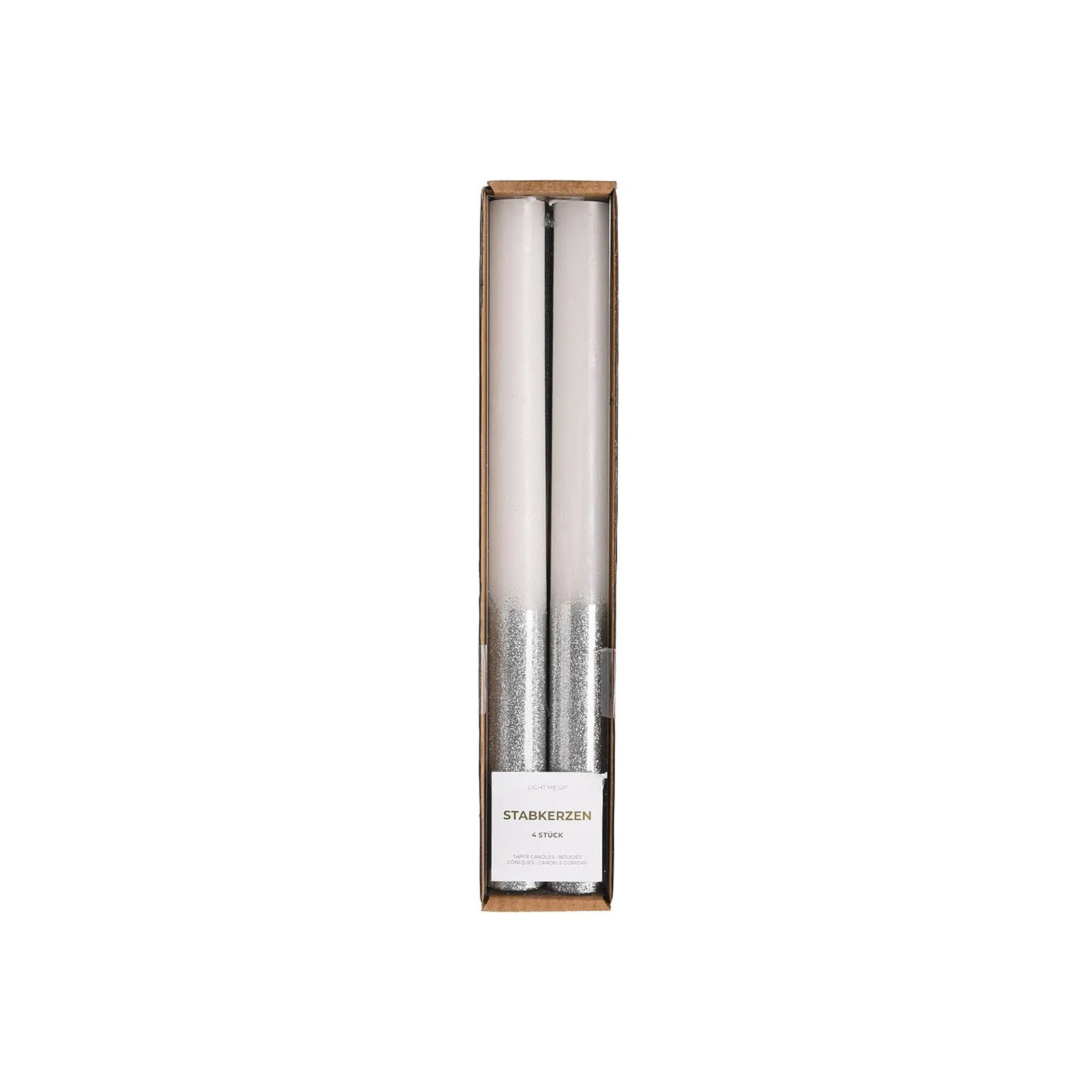 Shop Depot Stabkerze Silver Glitter