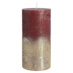 Hot Depot Stumpenkerze Gold Glitter