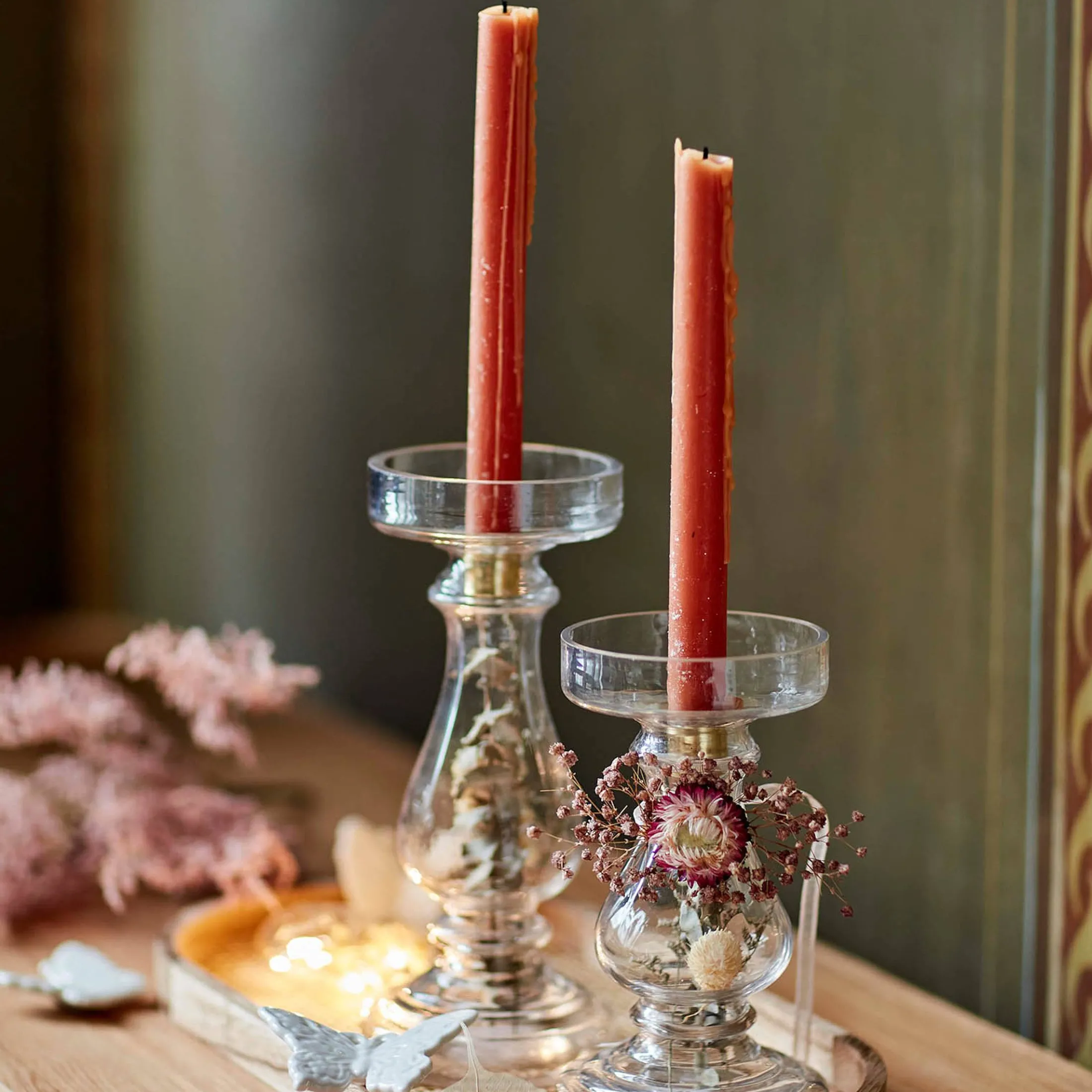 Clearance Depot Stumpenkerzenhalter-Set Dryflower
