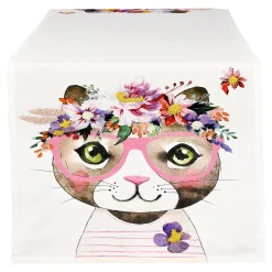 Online Depot Tischläufer Blumenkatze